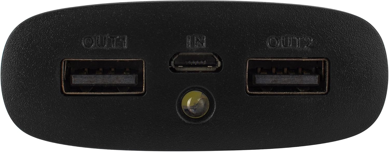 Back view of the XQISIT 15600mAh Power Bank, displaying product specifications and regulatory marks such as RoHS, FC, and CE.