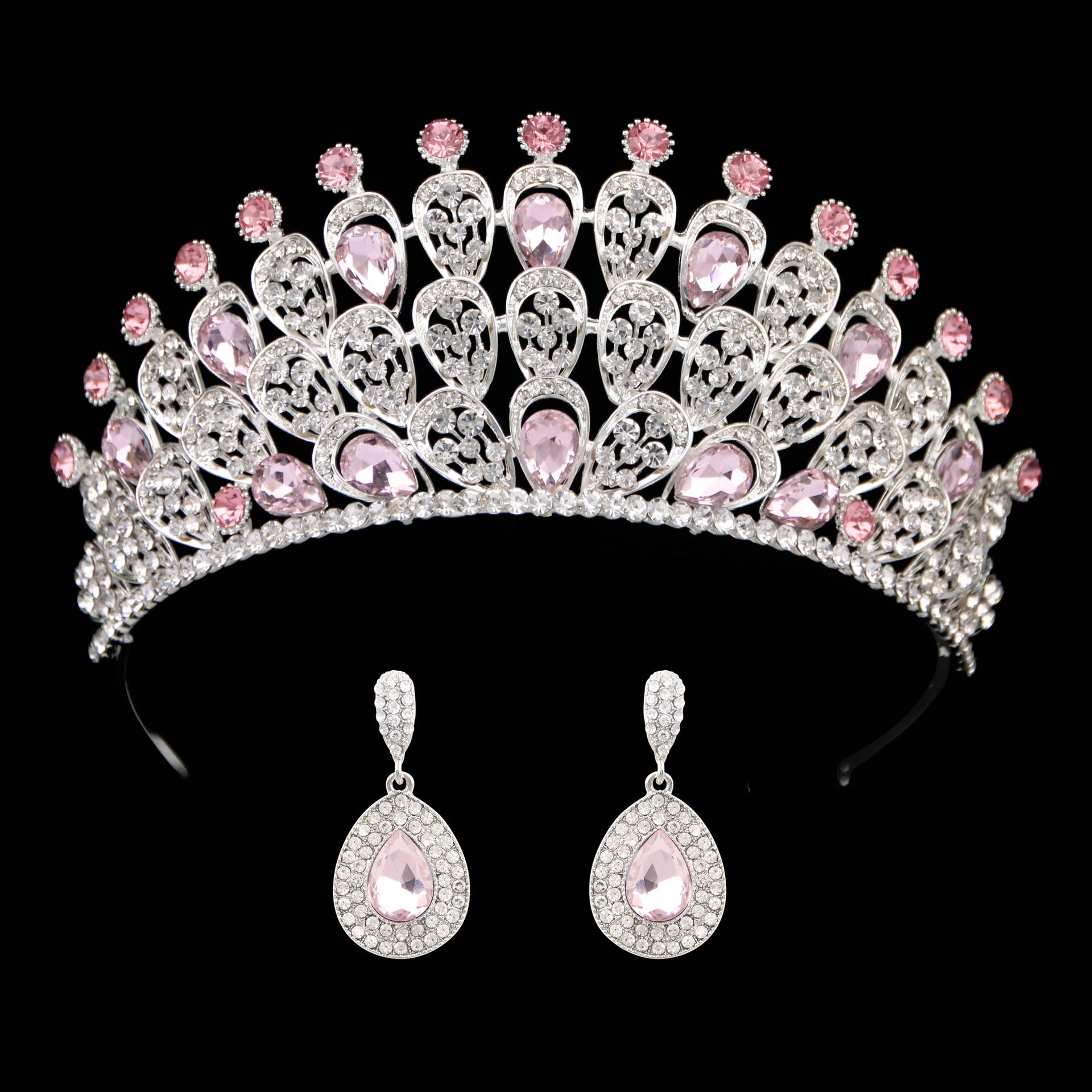 QXMYOO Tiaras de boda de cristal para mujer, tiara de corona de princesa para novia, niñas, diadema de diamantes de imitación para fiesta de quinceañera, cumpleaños, graduación, concurso, accesorios