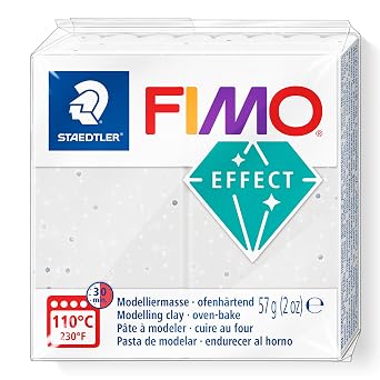 STAEDTLER 8010-003 FIMO Effect Oven-Hardening Polymer Modelling Clay - Stone White Granite 1 x 57g Block