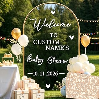 Baby Shower Welcome Sign Custom Selfie Mirror Decal for Gender Reveal Party