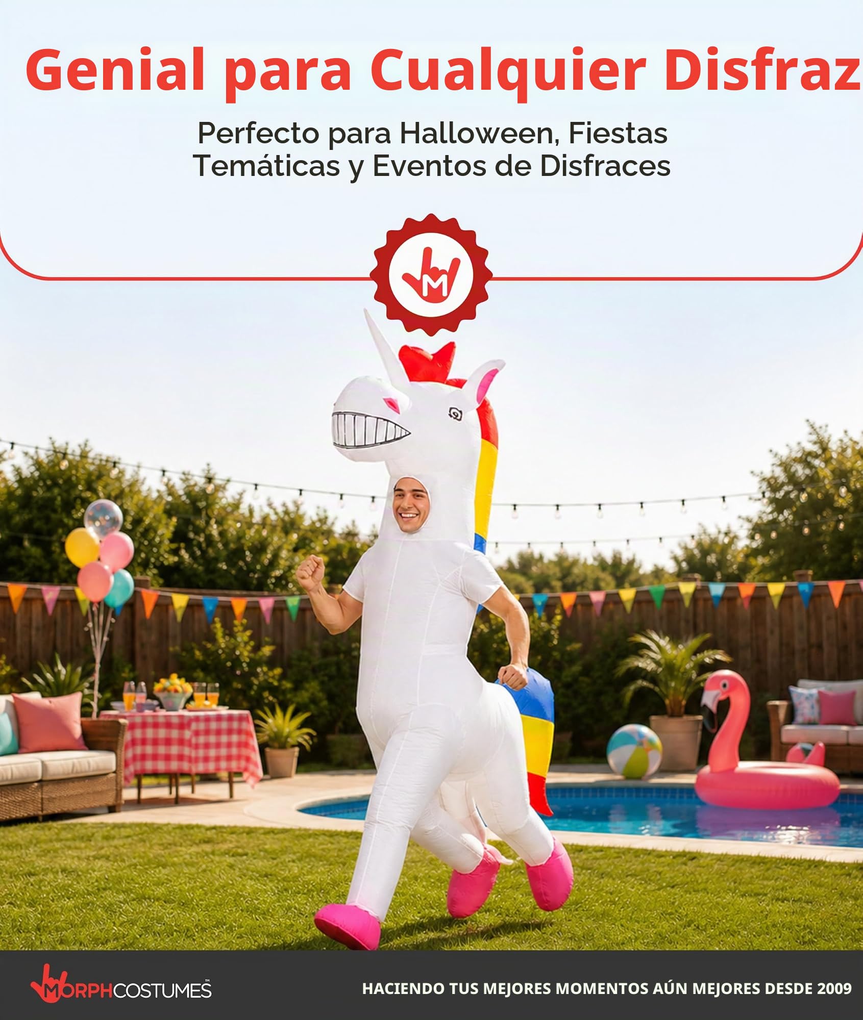 Morph Costumes Disfraz Unicornio Adulto Hinchable , Disfraz Despedida Soltera Talla Única