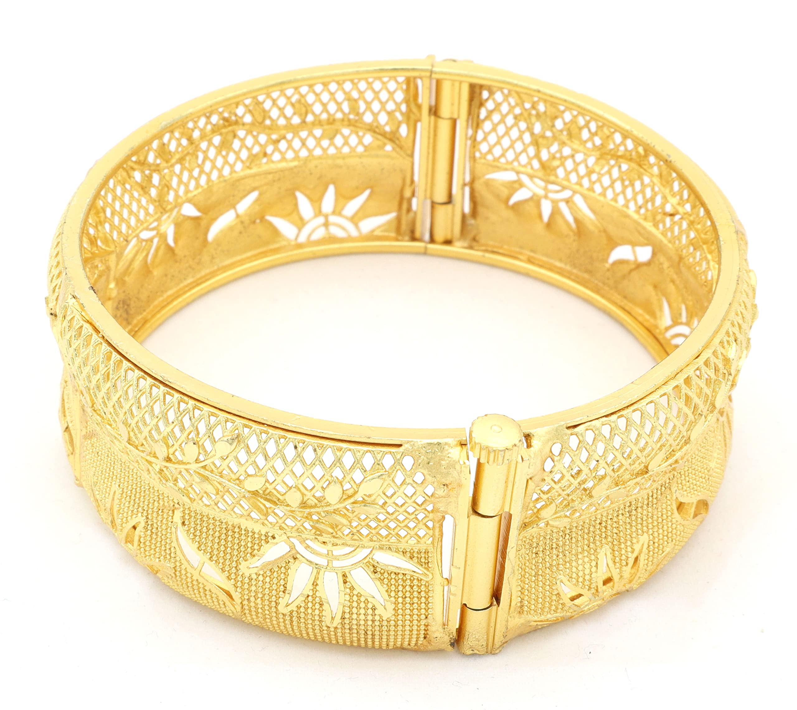 Upala Gold Plated Leaf Motif Designed Jaal Chur Bangle For Women & Girls (B0BZ16GVKK) Amazon Price History, Amazon Price Tracker