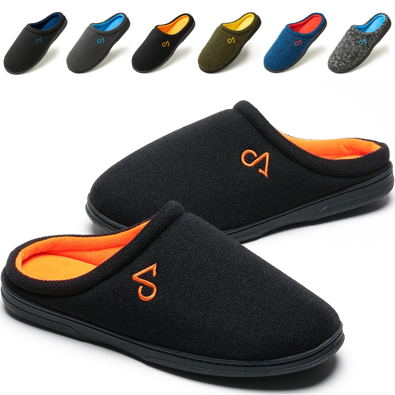 Men's Cozy House Slippers Indoor Shoes Memory Foam Insoles & Rubber Soles