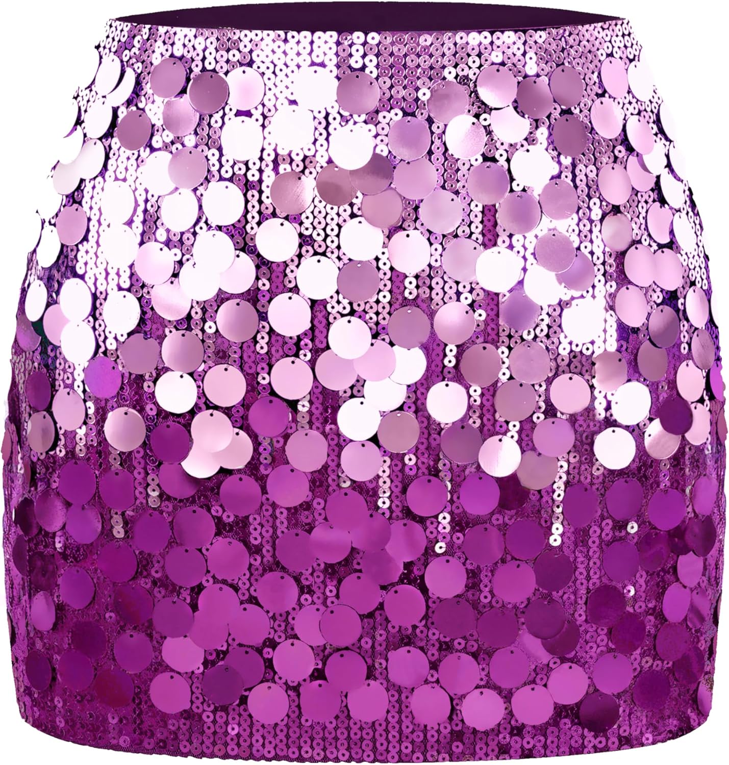 MANER Women's Sequin Mini Skirt Sparkle Stretchy Bodycon Night Out Party Skirts