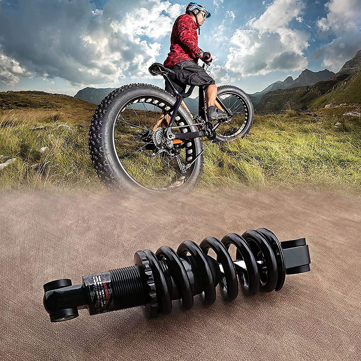 Amortiguador Reemplazo del Amortiguador Trasero de Bicicleta montaña, Resorte Tubo 125mm, 150mm, 165mm y 190mm(125mm-850lbs)