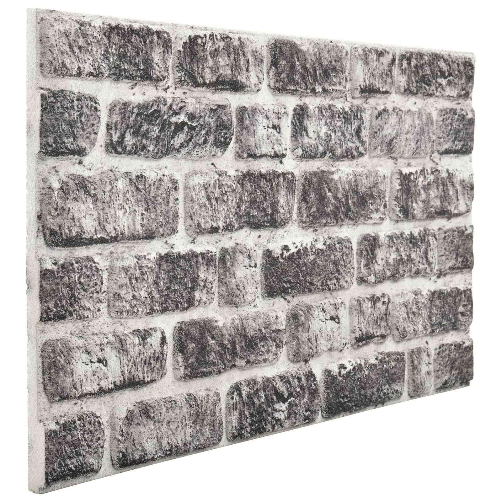 Paneles de pared 10 Pcs Gris Oscuro Blanco 100 X 50 Cm Espuma Eps