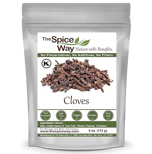 The Spice Way Clavo de clavo - entero (4 onzas) especias de clavo, para muchos platos salados e incluso té