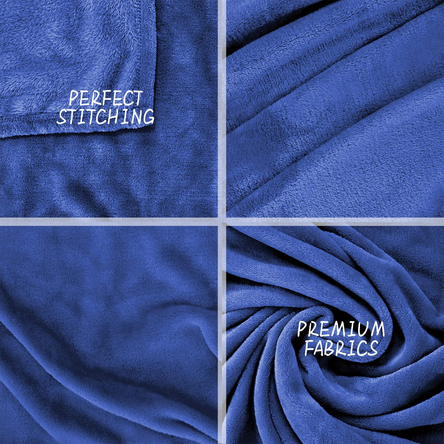 FARFALLAROSSA Coperta Plaid Pile, Coperta Letto Singolo/Matrimoniale 160 x 210 cm Flanella, Coperta Divano Grande Caldo Morbida - Blu 2