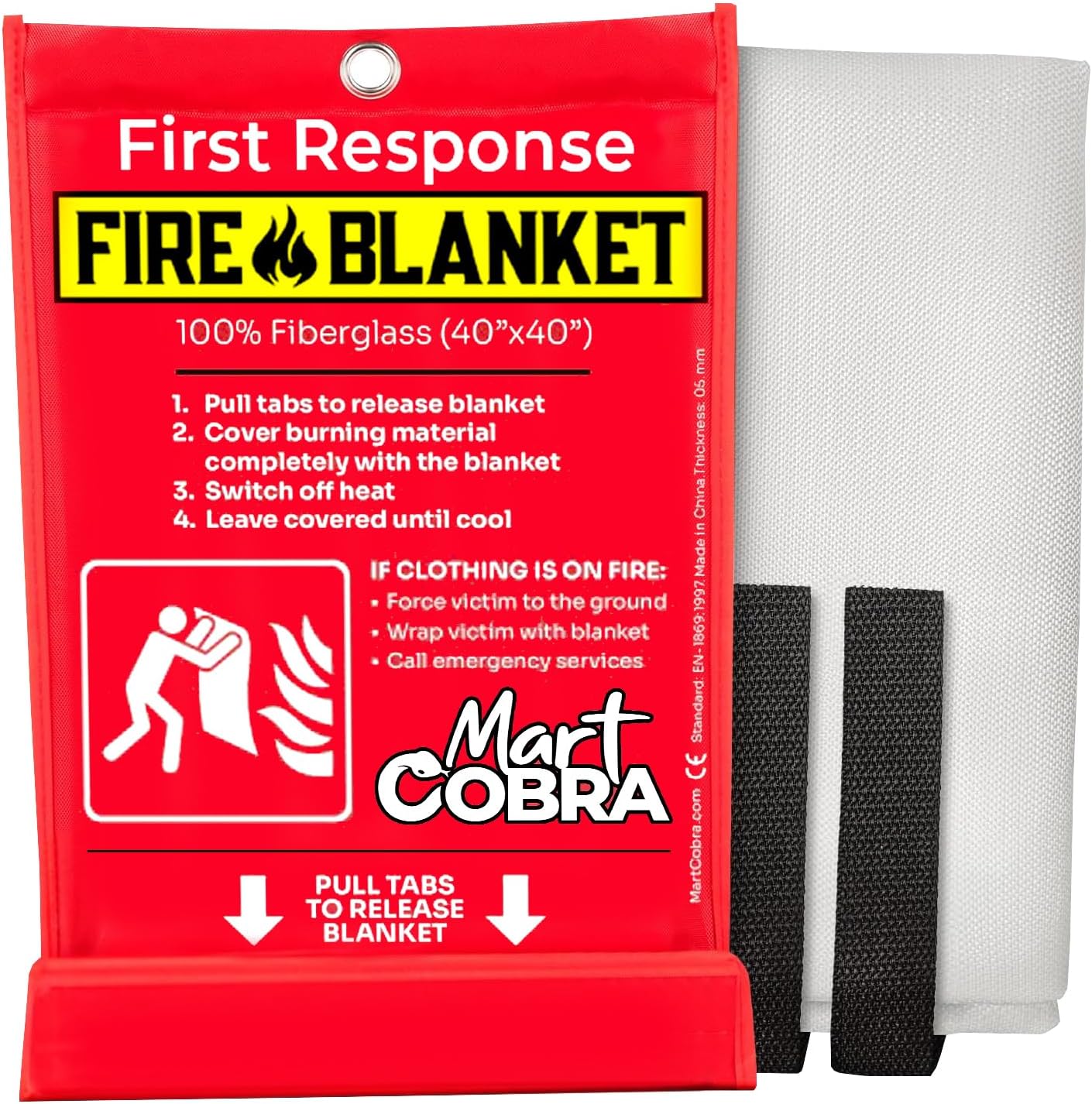 Ecoey Fire Blanket, Fiberglass Fire Blanket for Home