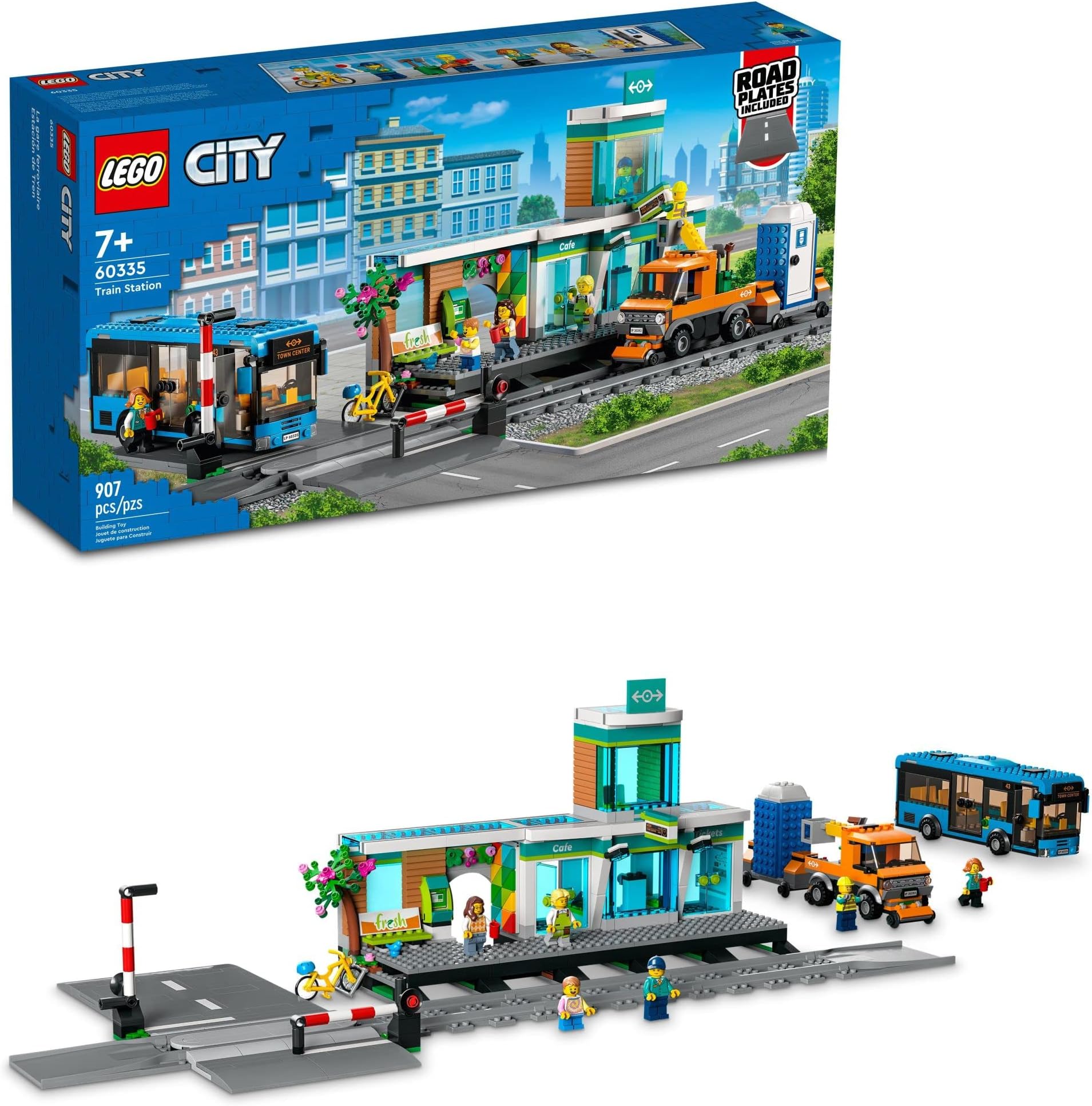 City Train Station 60335 Building Toy Set for Boys, Girls, and Kids Ages 7+ (907 Pieces)