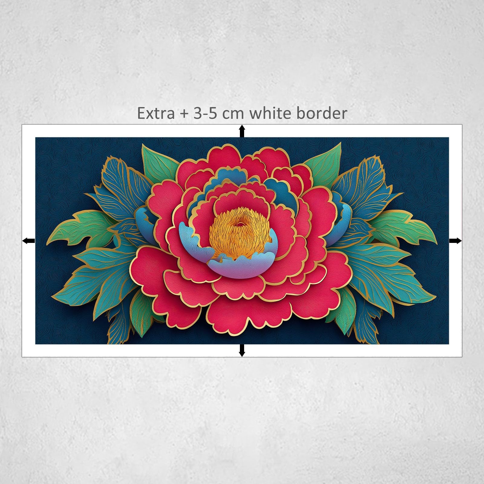 Vintage Botanisch Floral Blätter Modernes Leinwandbild 140L x 70B cm mit Rahmen, Orientalisch Traditionell XXL Wanddeko für Wohnzimmer Geschenk Idee Einzug - Hochwertiger Kunstdruck auf Holzrahmen