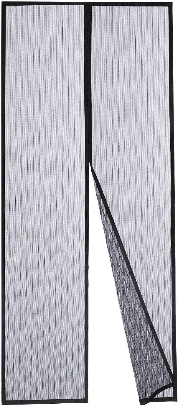 Magic Mesh Magnetic Mosquito Screen Door Net Curtain with Magnets Reinforced Polyester Mesh Curtain Back Door Mesh with Full Frame Hook & Loop