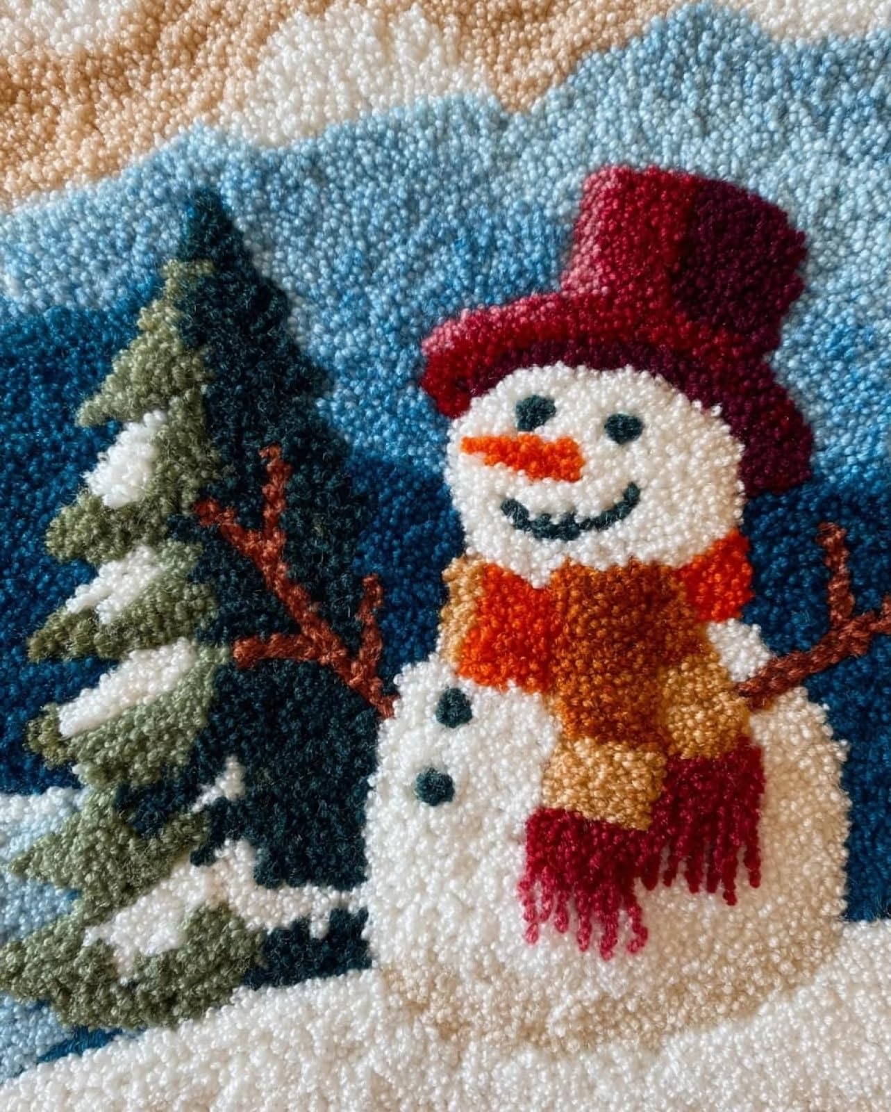 Wallphantom Snowman Latch Hook Craft Kits,