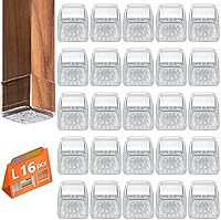 Vista 40 de BAIPOK 36 piezas de protectores cuadrados para patas de silla, protectores de patas de silla de silicona para suelos de madera dura, almohadillas