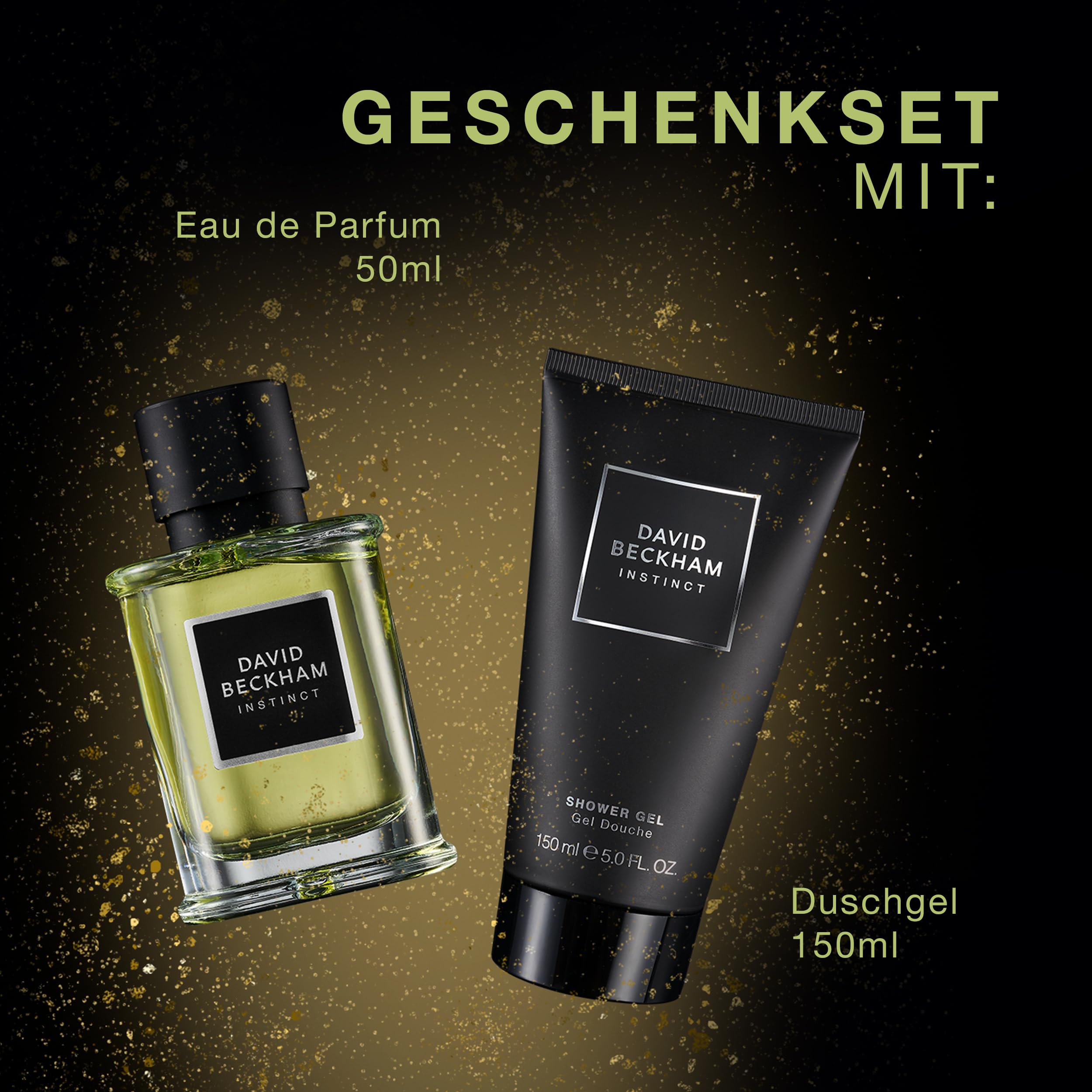 David Beckham Instinct Eau de Parfum- und Duschgel-Geschenkset für Männer, fesselnder Fougère-Zitrusduft, 50 ml + 150 ml