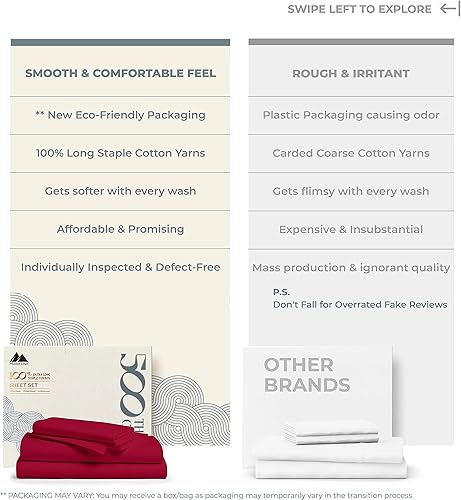 Miniatura 138 de Mayfair Linen Juego de sábanas de 100 % algodón a rayas, tamaño individual, sábanas de damasco de 500 hilos, tamaño individual, juego de 3 piezas