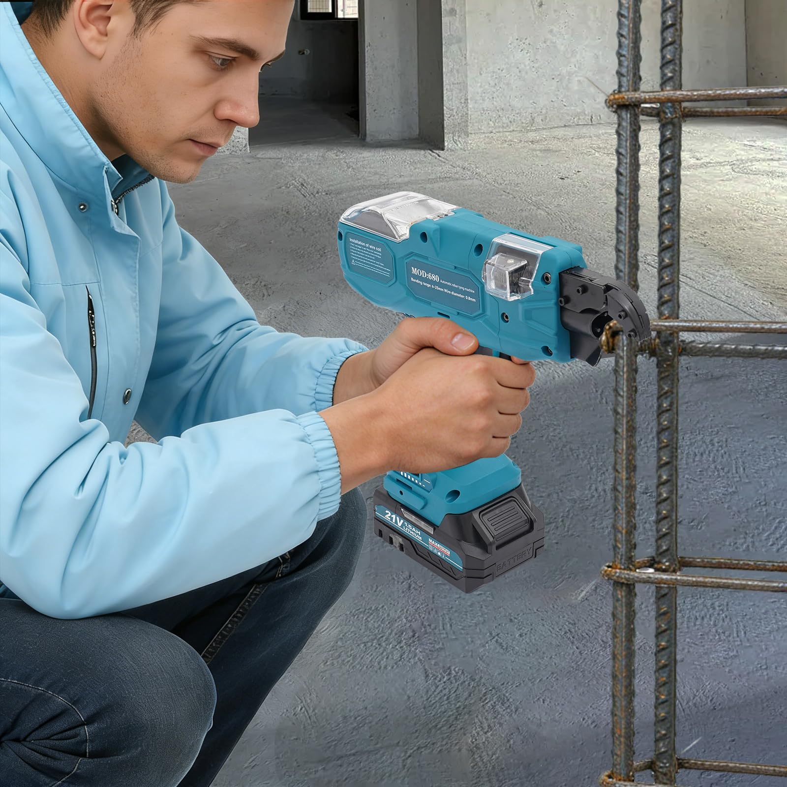 Rilegatrice automatica, 6-25 mm, con blocco di commutazione, blu e nero