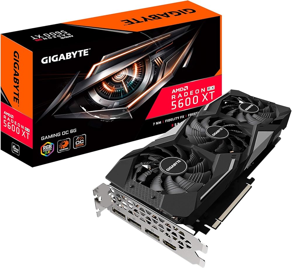 GIGABYTE Radeon RX 5600 XT Gaming OC 6G Graphics Card, PCIe 4.0, 6GB 192-Bit GDDR6, - View 1