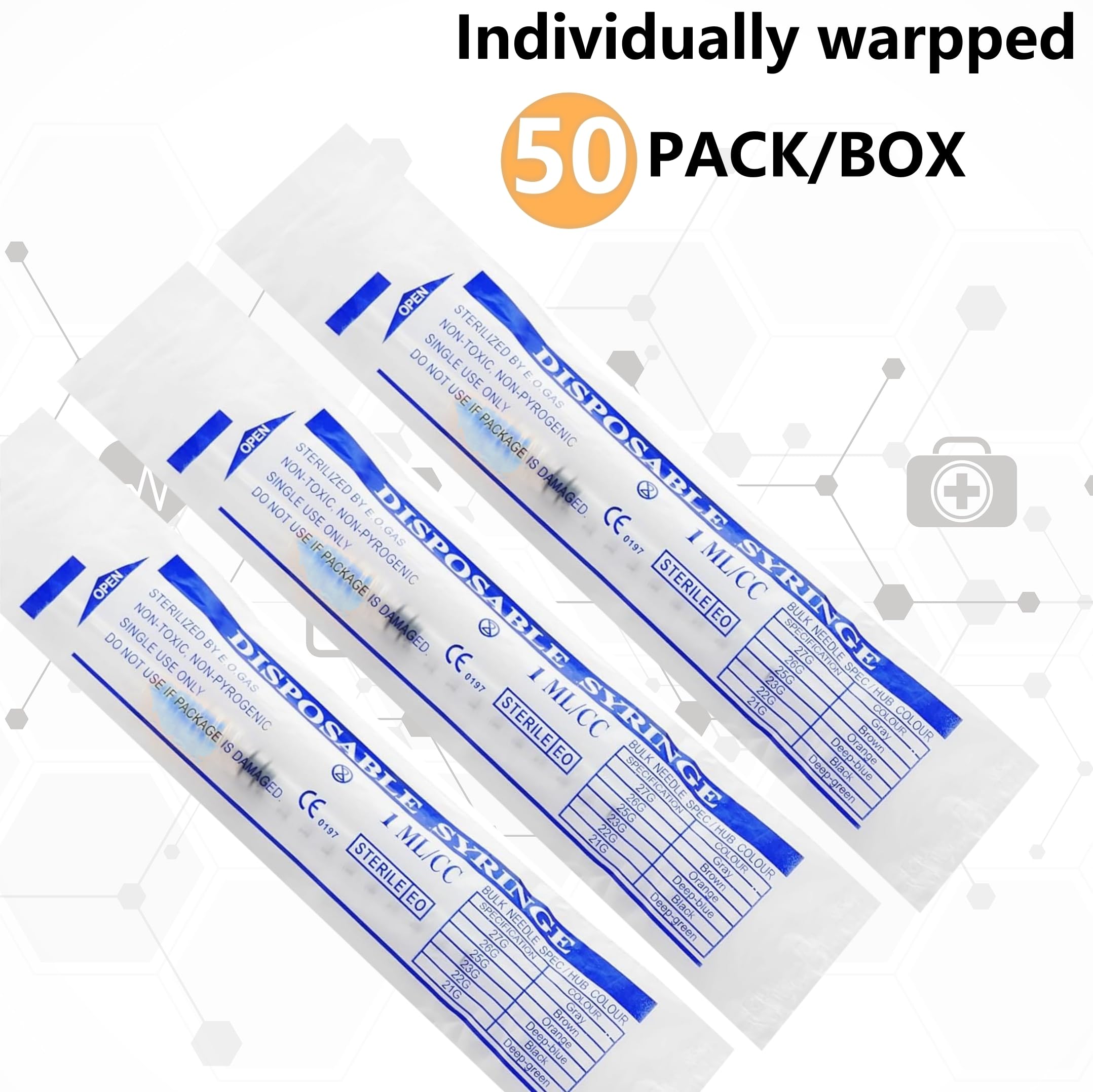 50 Pcs/Box - 23Ga 1ml Lab Dispensing Utensils, Individually Wrapped — Amazon image 4