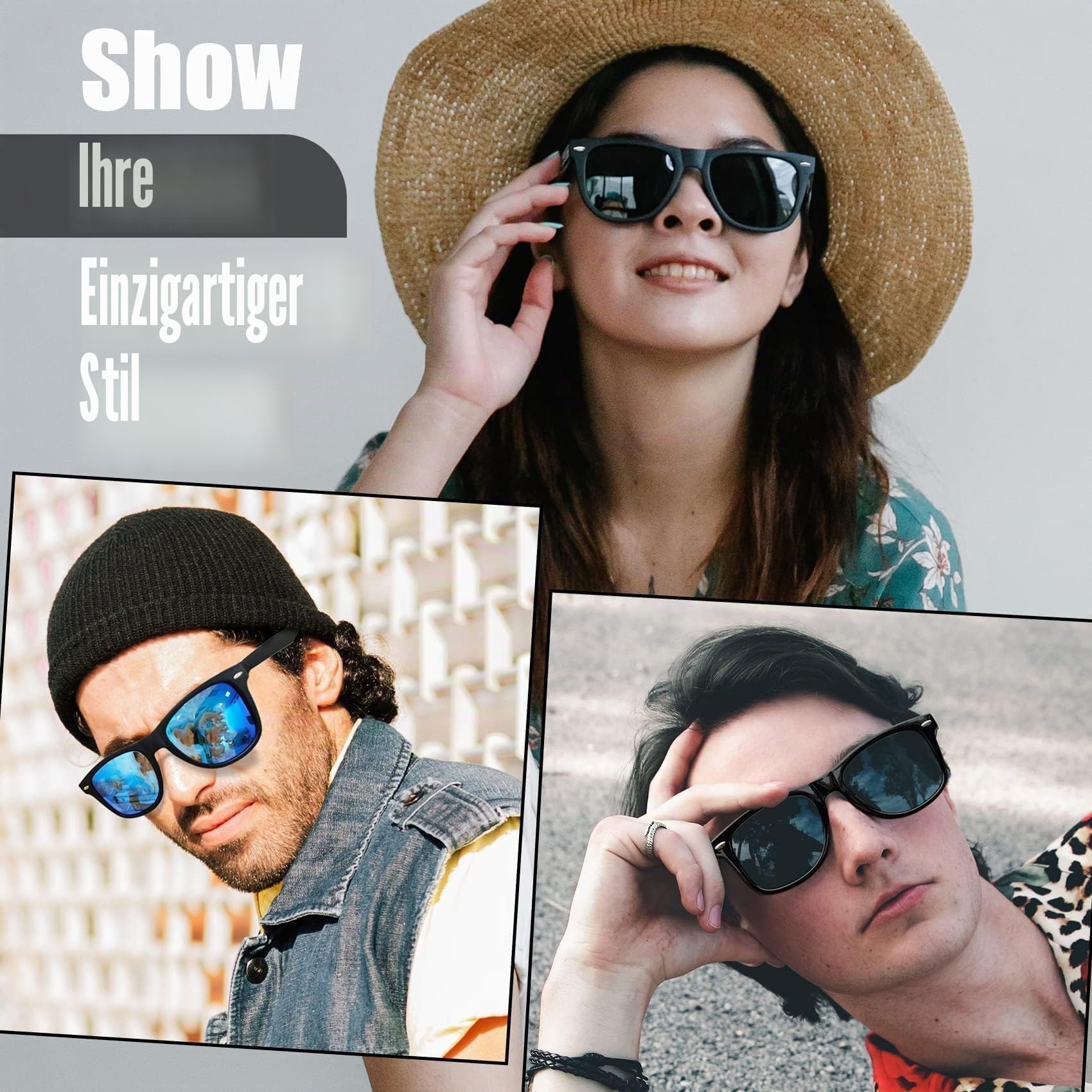 KANASTAL Polarisiert Sonnenbrille Herren und Damen Retro Klassische Rechteckig Sonnenbrille UV400 Schutz für Fahren Wandern Golf Angeln Outdoorsport