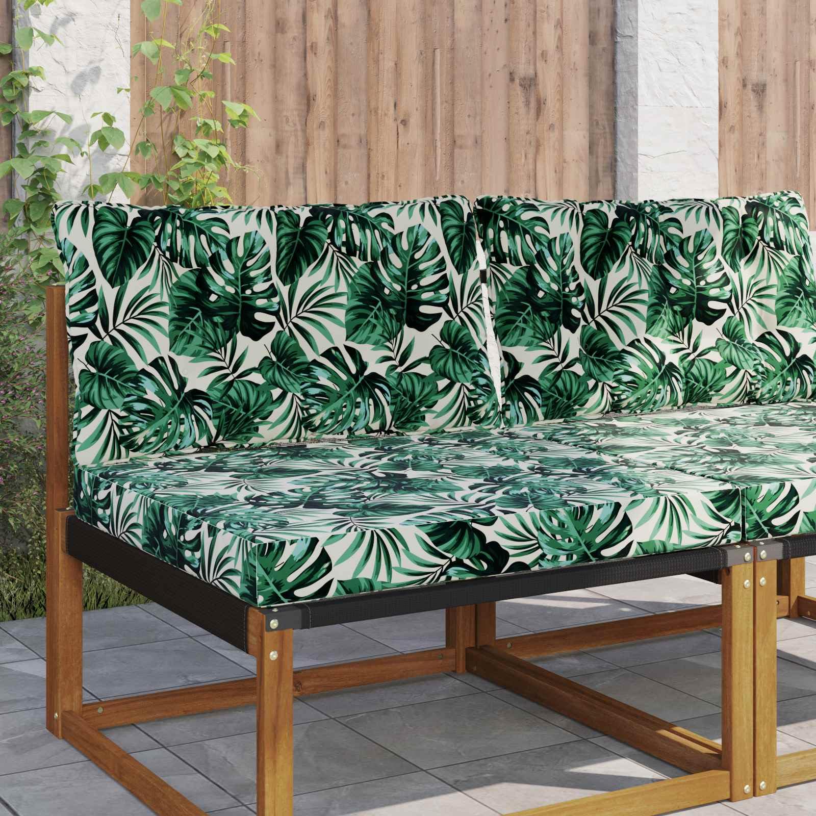 Coussin de canapé pour extérieur haut de gamme motif feuilles et finitions ergonomiques