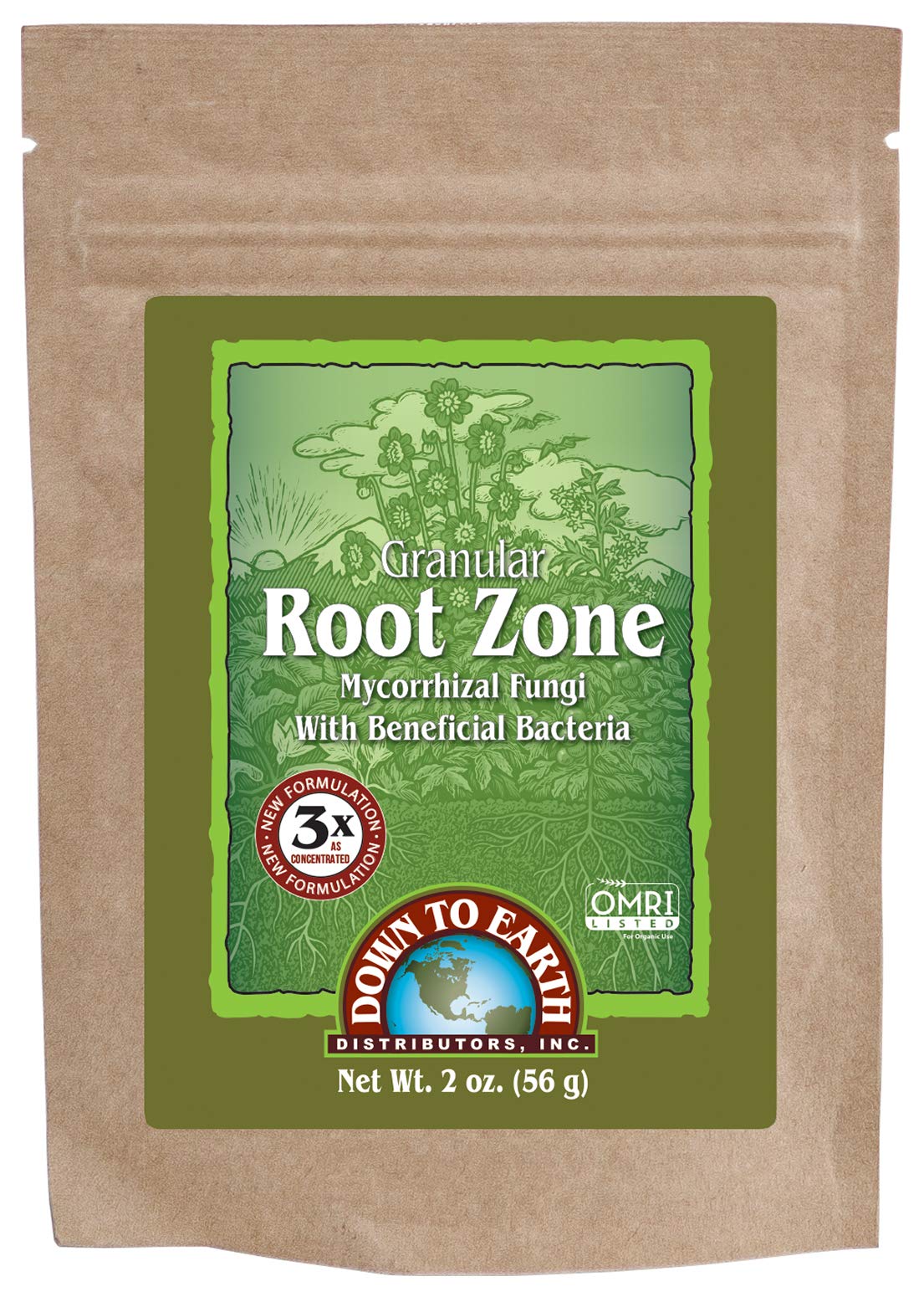Down To Earth All Natural Fertilizers Organic Granular Root Zone - Mycorrhizal Fungi and Beneficial Bacteria - Soil and Root Inoculant for Plants, 2 oz