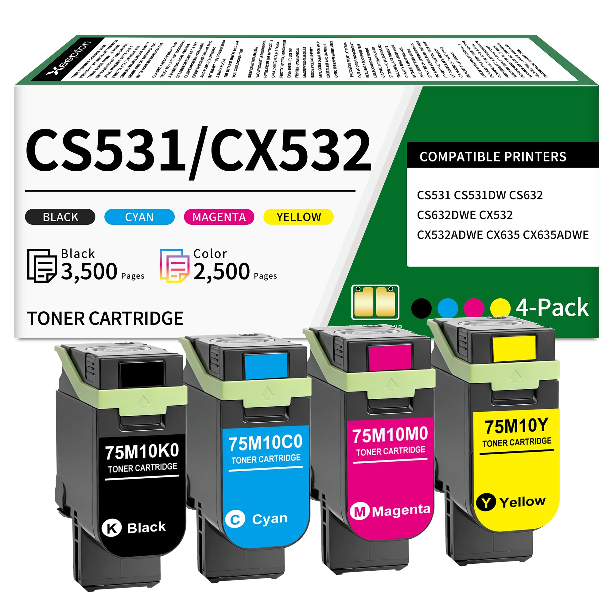 Photo 1 of Xeepton CS531 CX532 Toner Cartridge 4-Pack