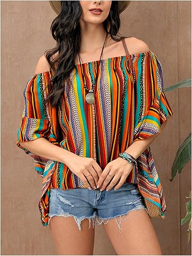 Miniatura 4 de Verdusa Blusa holgada de media manga con hombros descubiertos para mujer