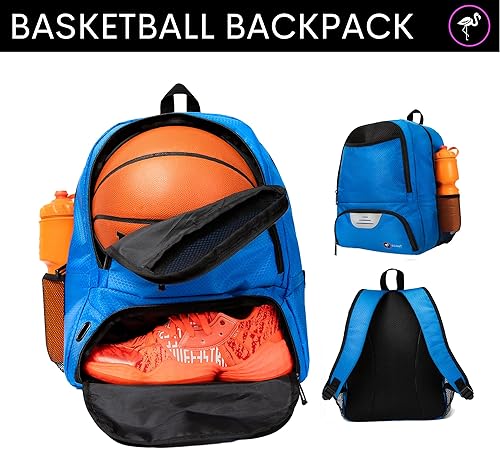 Miniatura 3 de ERANT Mochila atlética  Bolsa deportiva grande de fútbol y baloncesto  Compartimento separado para pelotas y tacos  Diseño duradero  Niños y niñas