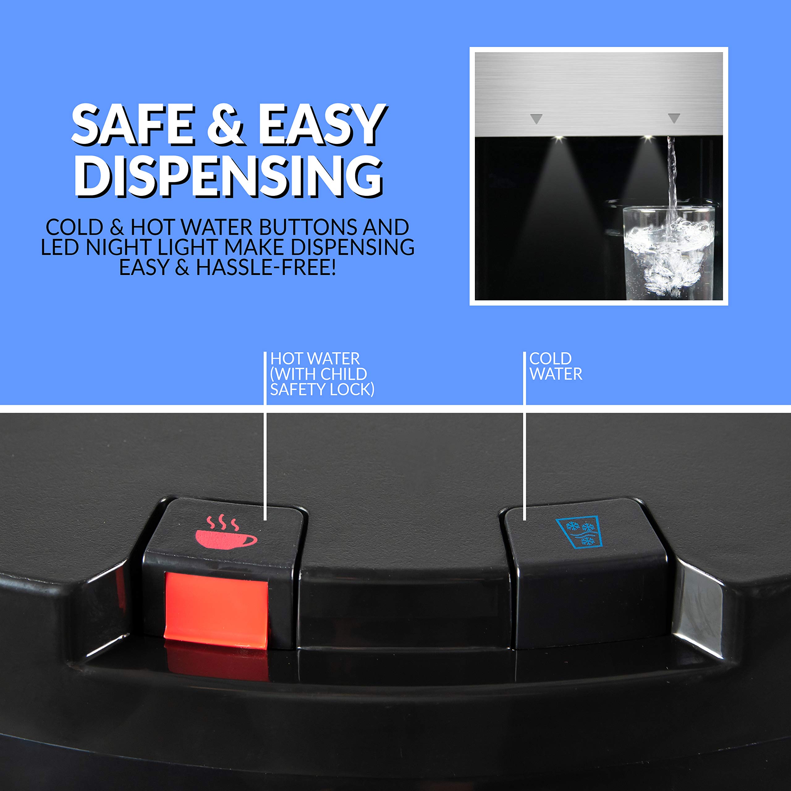 Igloo IWCBL5OSCLD1CHBKS Stainless Steel Hot & Cold Ozone SelfCleaning