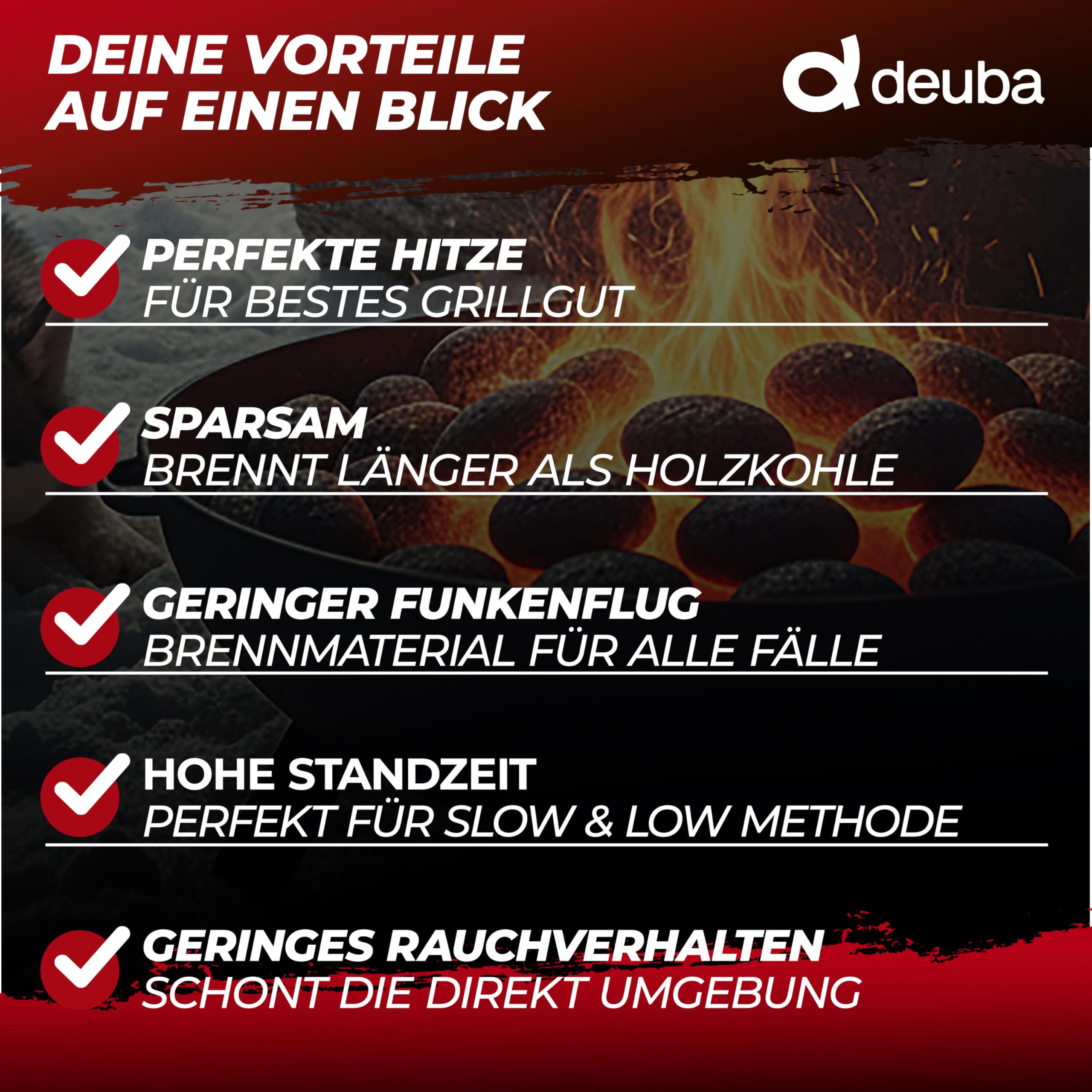 Deuba® 27 kg Grillbriketts 9 x 3 kg Holzkohle Grillkohle Holzkohlebriketts Holzkohlegrill Grill Brikett Kohle