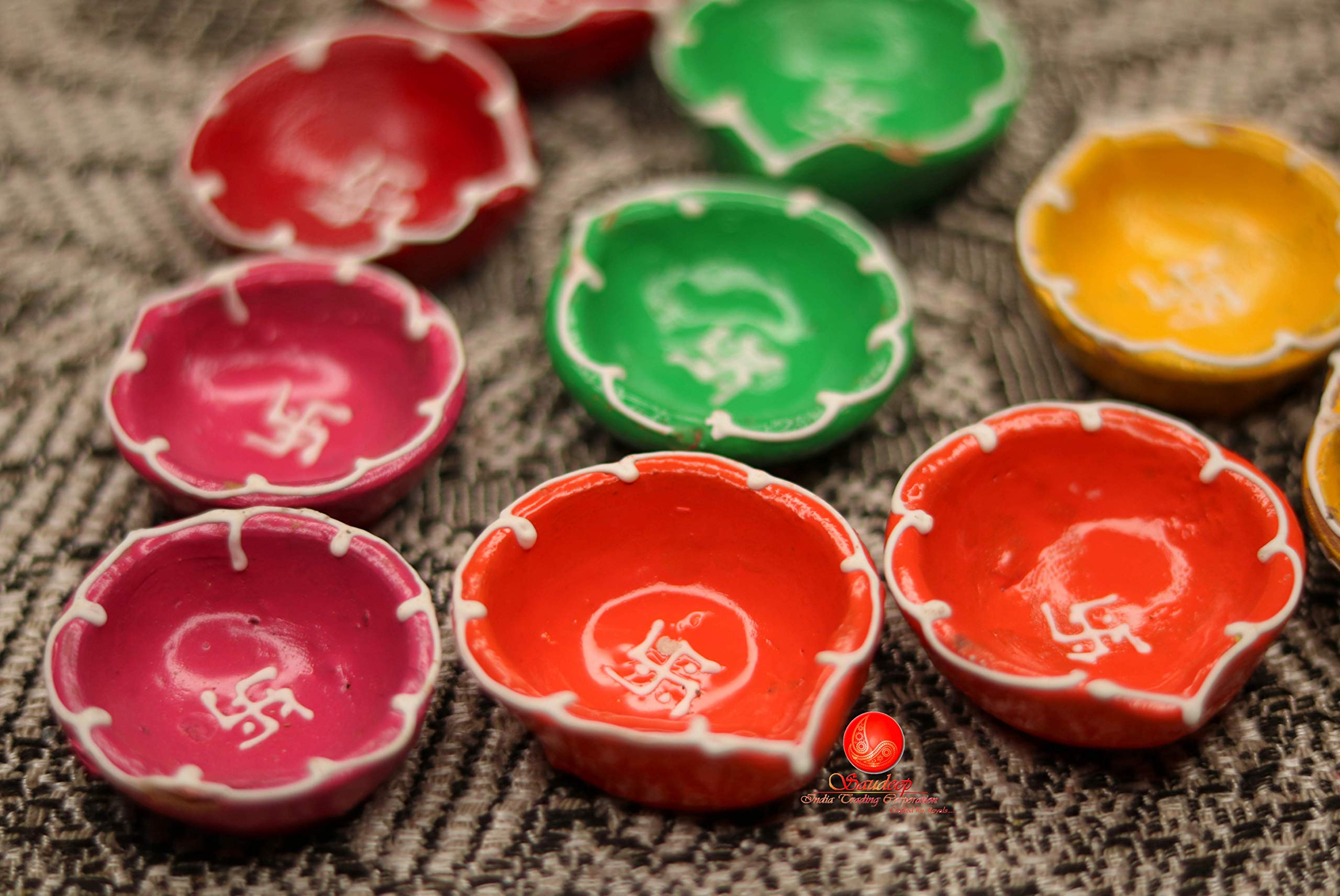 Diyas Diwali En Terre Cuite - Lot De 4 Fait Main | Décoration Traditionnelle Indienne Pour Puja, Fêtes