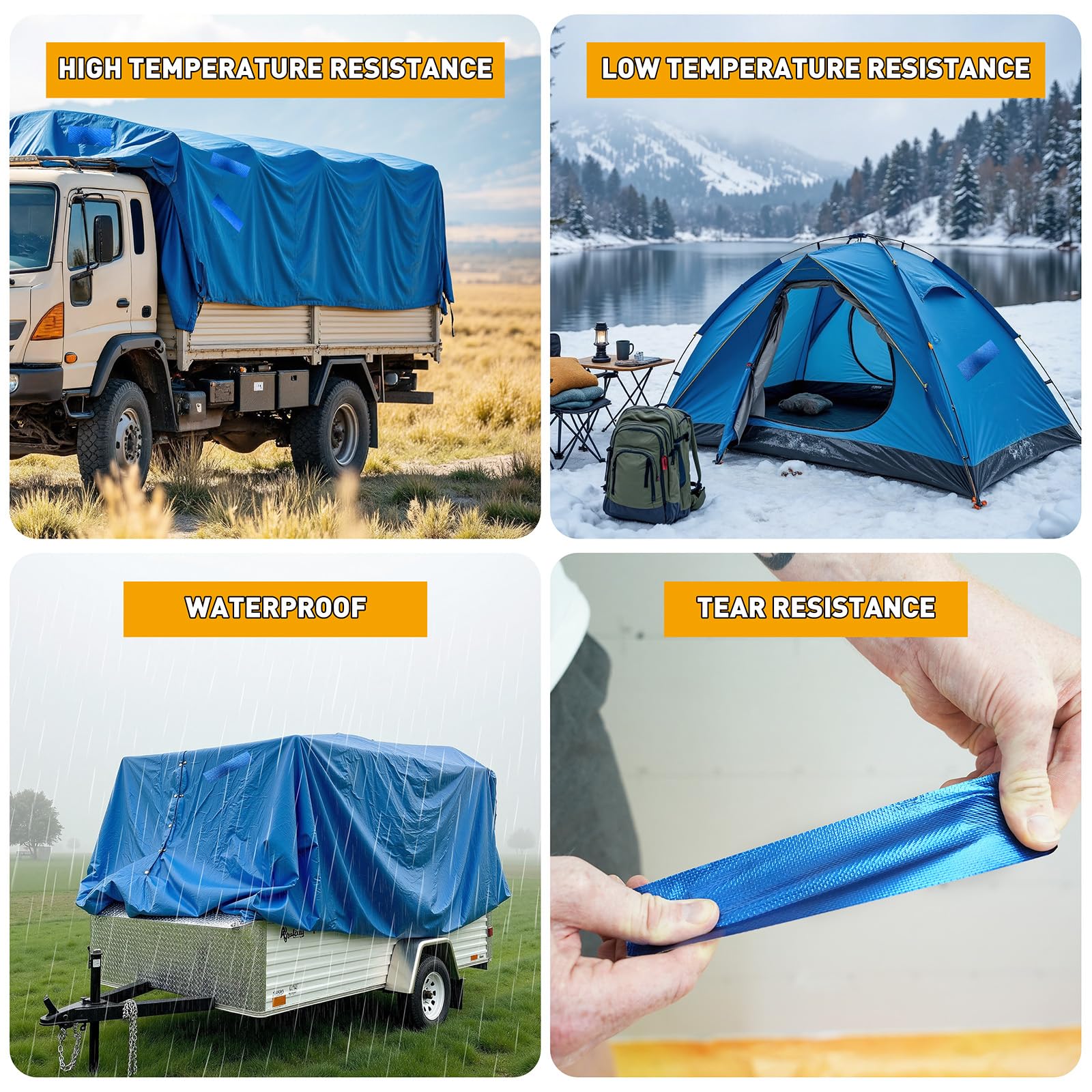Heavy Duty Tarpaulin Repair Tape - Waterproof, UV Resistant, High Adhesion PVC Patch For Truck