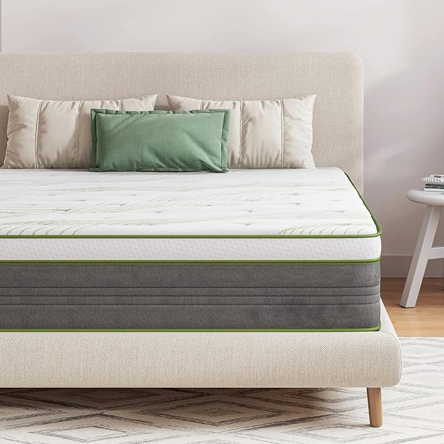 Novilla 5FT King Size Mattress 10.2 Inch Deep Pocket Sprung Mattresses, CertiPUR-US Memory Foam Hybird Mattress, Skin-friendly Soft & Durable OEKO-TEX Fabric, Medium Firm 150x200x26cm