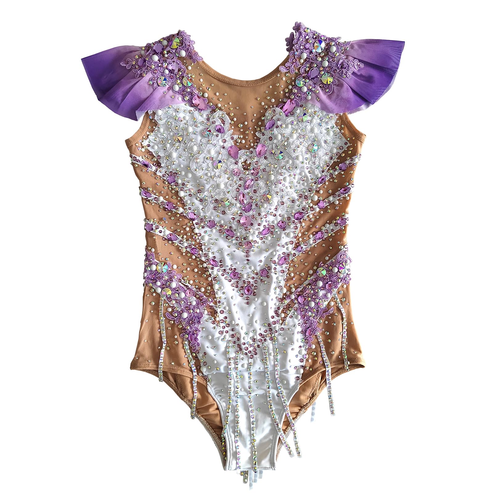 LIUHUO Body da ginnastica ritmica viola Flash Drill Girl Competition Performance