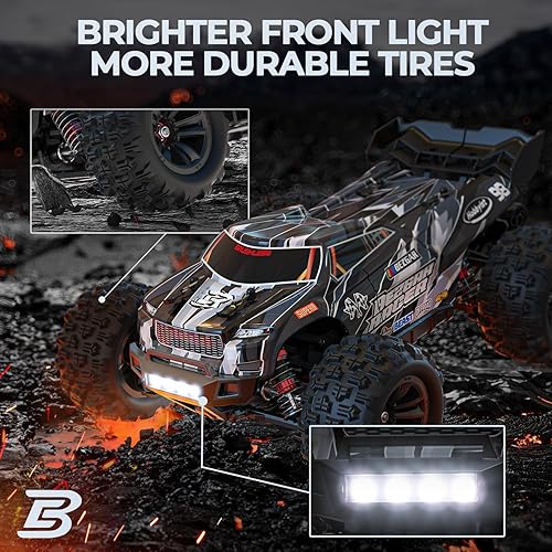 Miniatura 3 de BEZGAR HP163S - Autos RC rápidos para adultos MAX 68KPH | Camiones RC sin escobillas a escala 1/16 4 4 todoterreno impermeable | Camión monstruo de