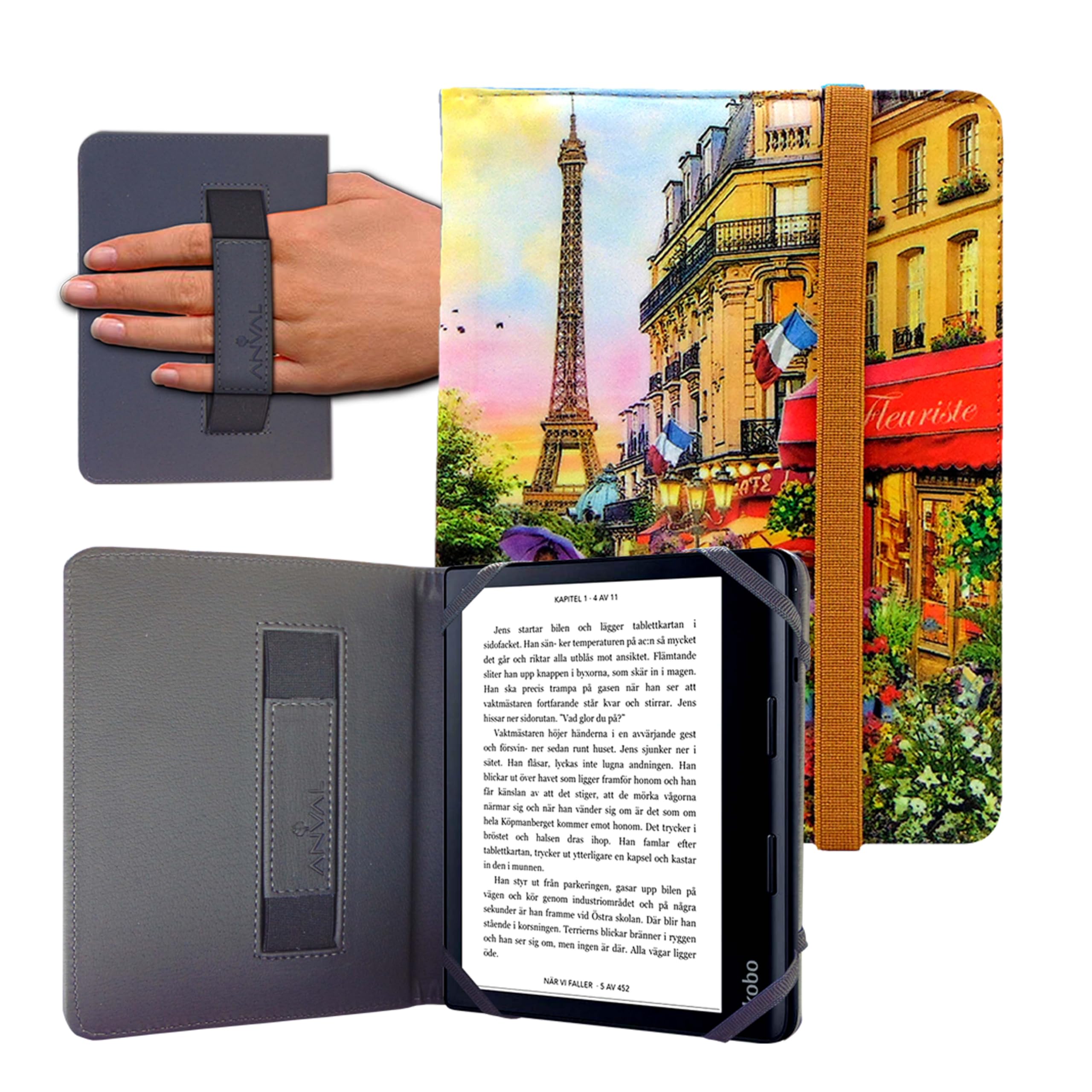 Funda para Libro electrónico eReader eBook de 6 Pulgadas - Kobo, Woxter, Tagus, BQ, Energy, SPC, Inves, Papyre, Wolder, Nolim - 6" Universal - elástico (173) — view 38
