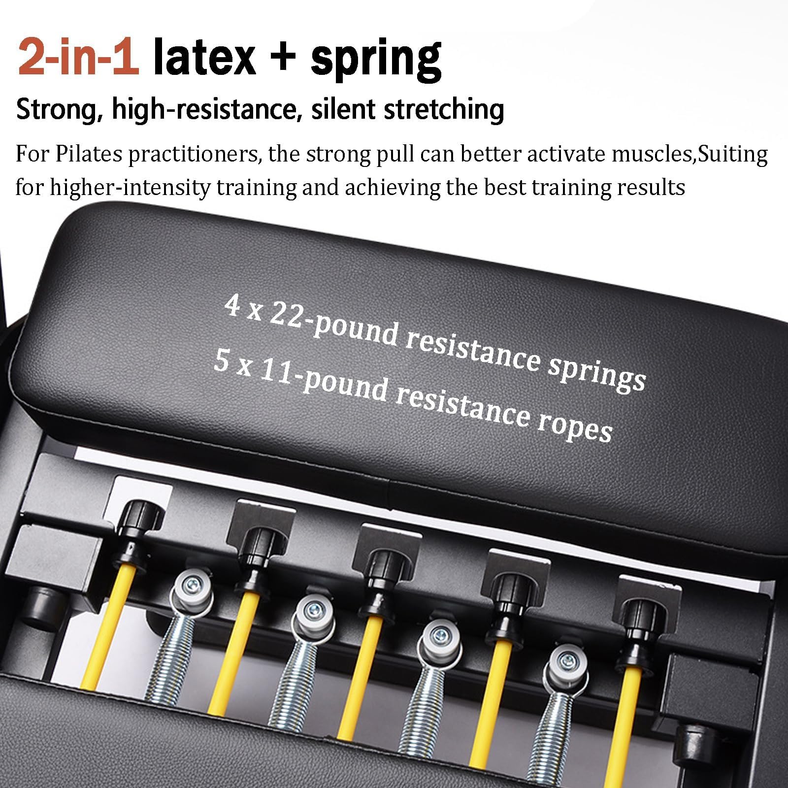 Pilates Reformer Maschine, Faltbare Pilates Ausrüstung für Zuhause mit Sprungbrett für Reformer Body Stamina Stretching Balance Exercise Workout,Gray-10