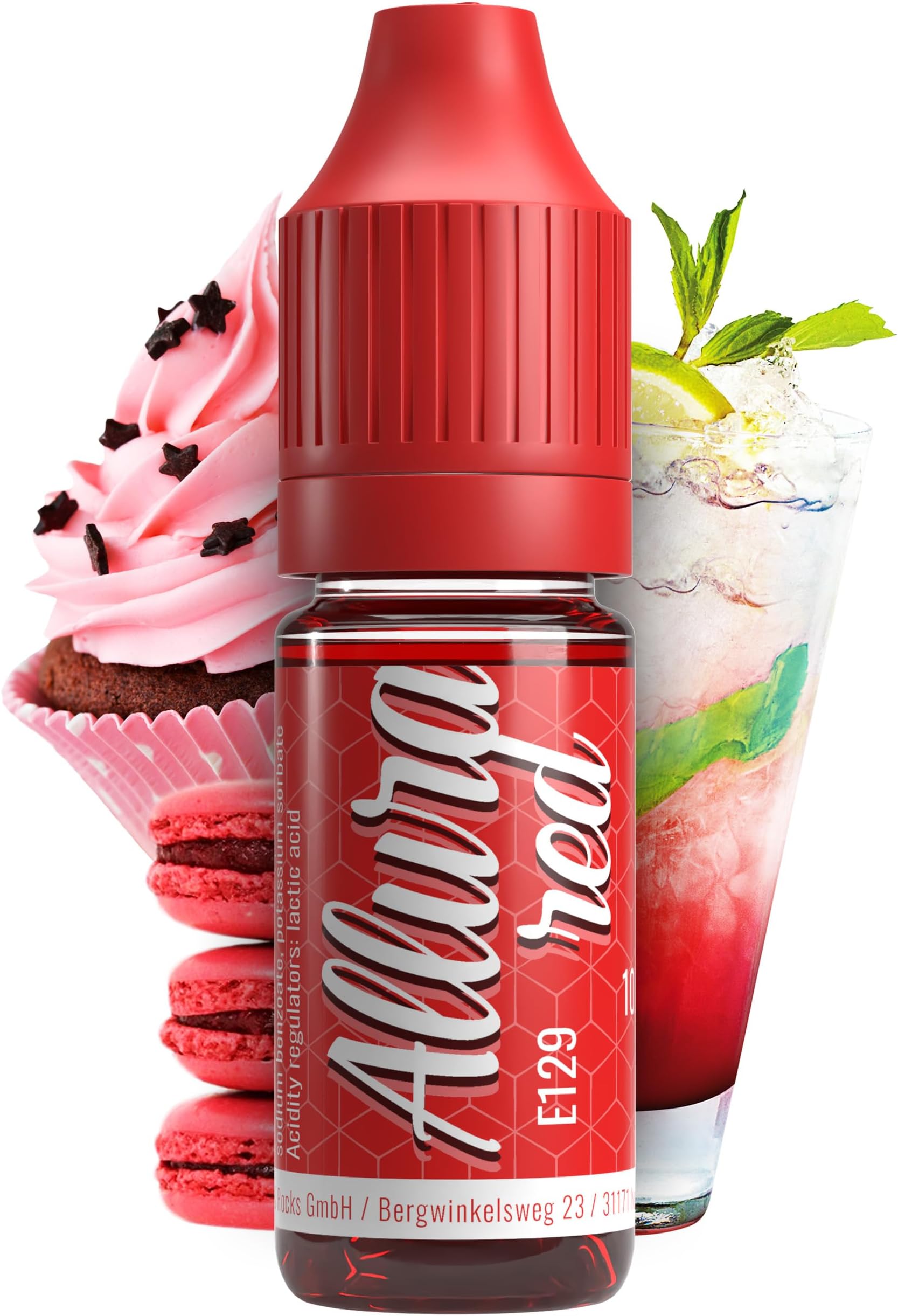 Belissia food colouring red - 10ml liquid & highly concentrated - food-safe food colouring for baking, cooking, fondant & DIY - vegan, strong colouring, neutral taste