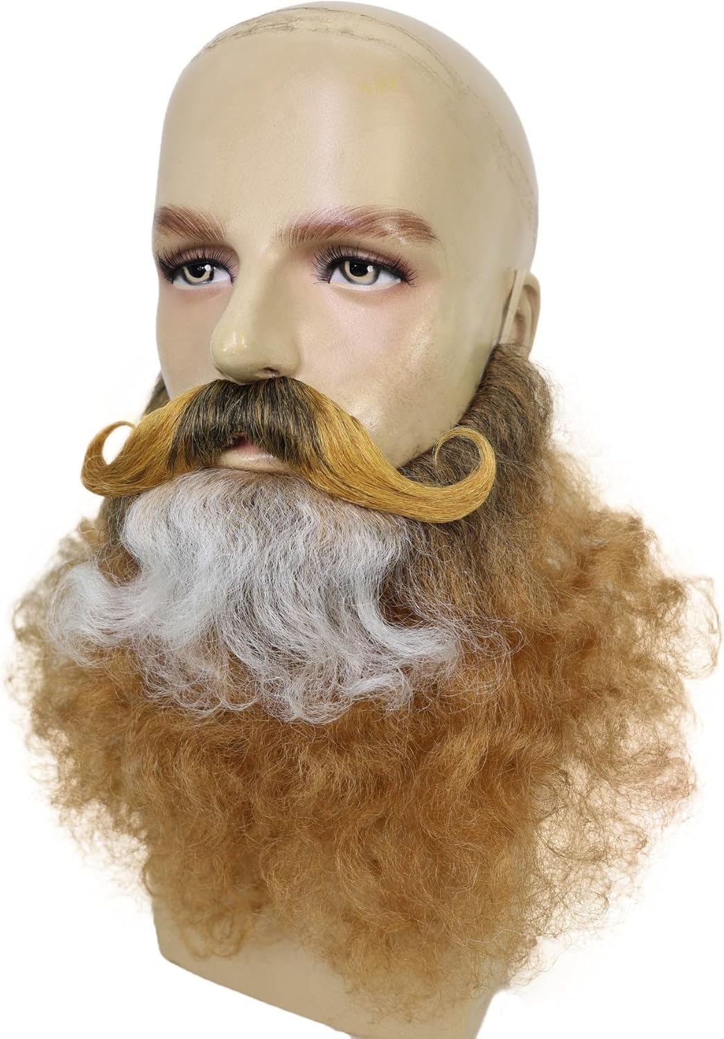 Adult Men’s Groomed Multicolor Beard & Mustache Set | Celebrate World Beard Day with Realistic Facial Hair