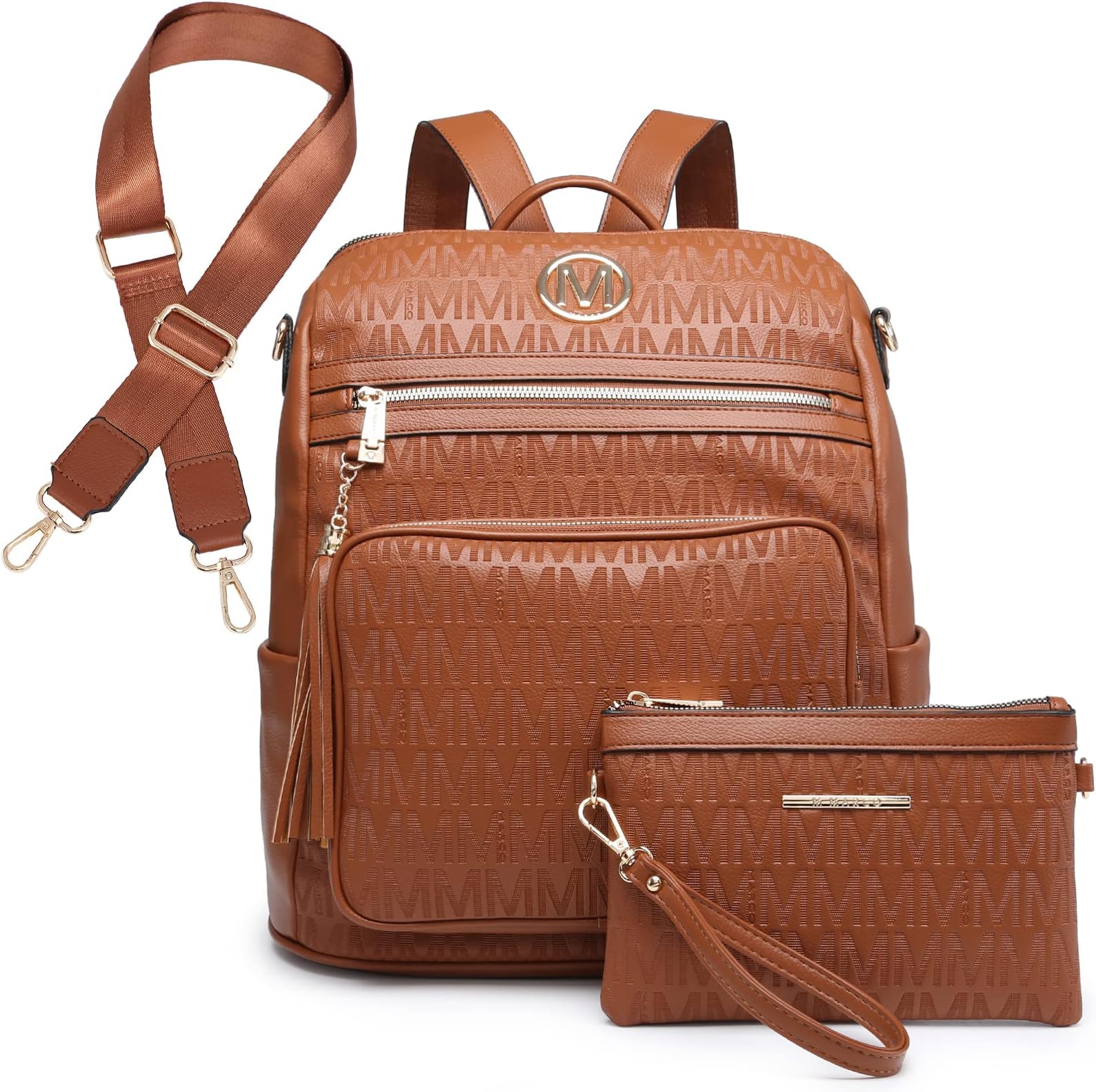 JULIE FERRARO Women Fashion Backpack Purse Convertible Large Rucksack Versatile Travel Shoulder Bags Handbag Set