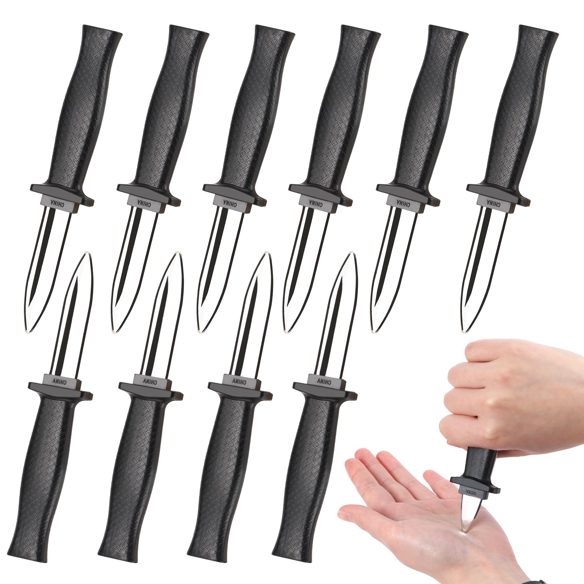 4pcs Faux Couteau Astuce En Plastique, Jouet Drôle Trick Gadget, Couteaux à Farces Délicates, Couteaux Télescopiques En Plastique, Couteau Retractable, Pour Poisson D'Avril Trucs De Magie Party