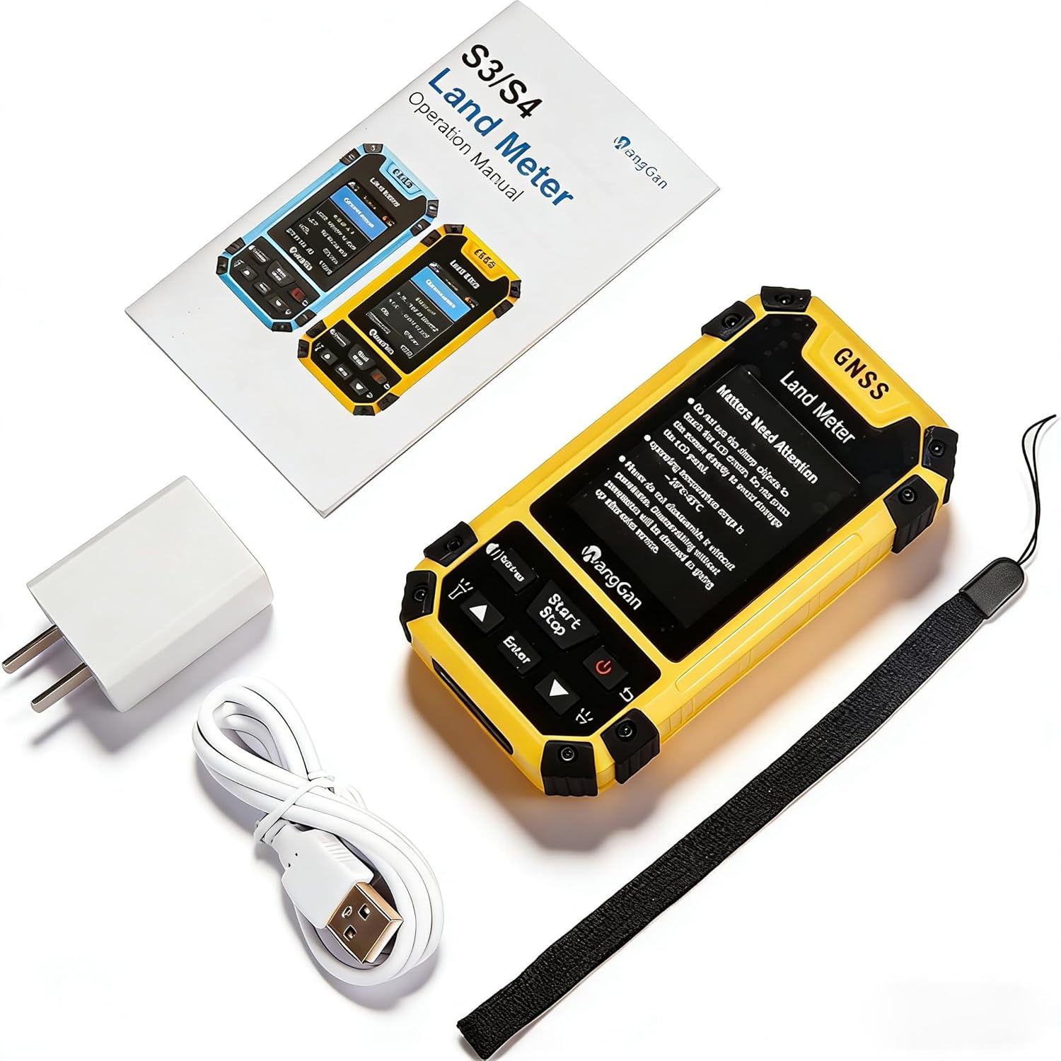 Handheld GPS Land Meter, High-Accuracy GNSS Surveying Equipment, IP65 Waterproof Land Measurement Unit Device, 6 Satellite System Positioning, 18H Battery, Slope/Mountain, Real-time Graphics