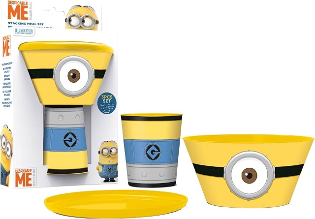 Boyz Toys Stacking Meal Set - MINIONS,Yellow,3-piece