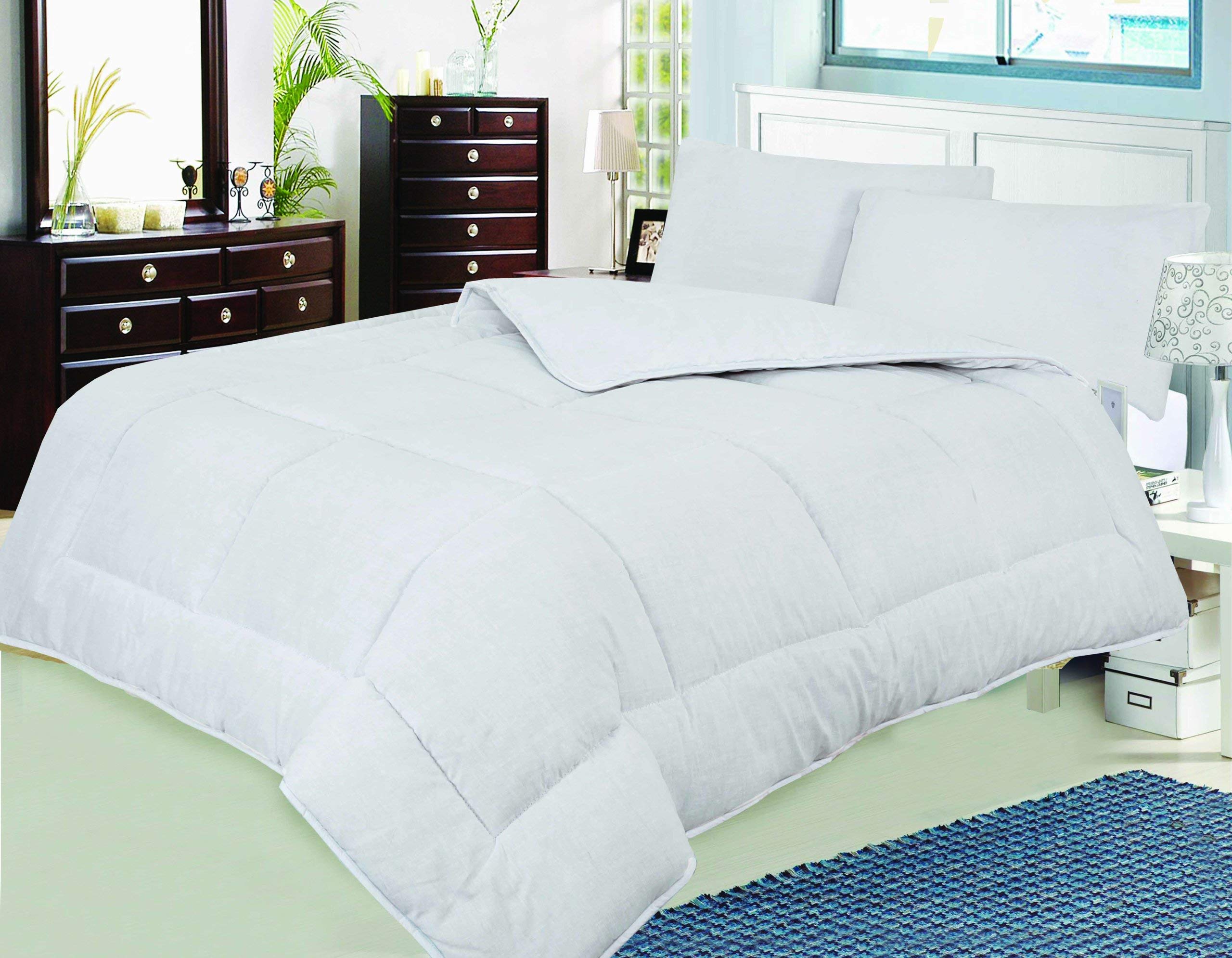 Sleepynights White Luxury Egyptian Cotton Double 13.5 Tog Duvet All-Season Comforter Hypoallergenic Heavy Winter Warm Hot - Double