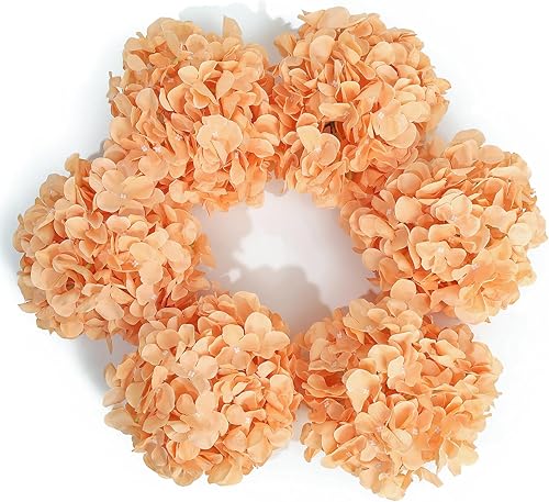 Miniatura 34 de DuHouse Cabezas artificiales de hortensias de seda de 8.7 pulgadas con tallos de hortensias falsas para bricolaje, centro de mesa de boda,