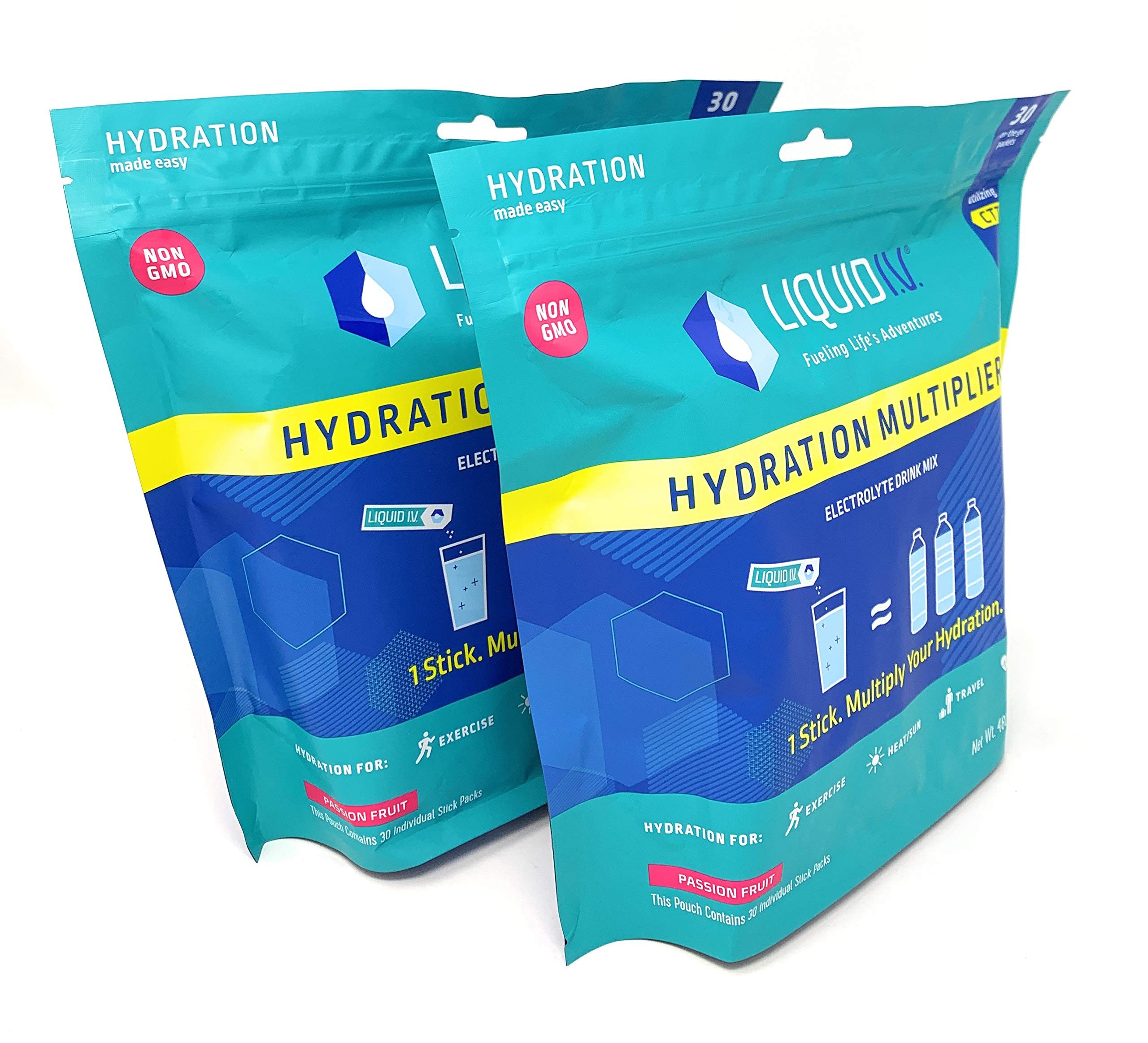 Liquid I.V. - Hydration Multiplier, Electrolyte Powder, Easy Open Packets, Supplement Drink Mix (Passion Fruit, 60 Count)