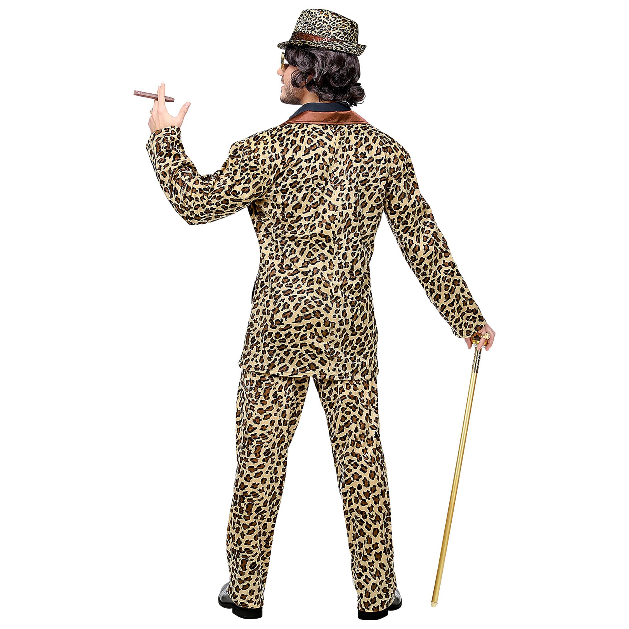 W WIDMANN MILANO Party Fashion - Costume da milionario | Con motivo leopardato, Completo con giacca e pantaloni in stile Hustler per il Carnevale, feste a tema