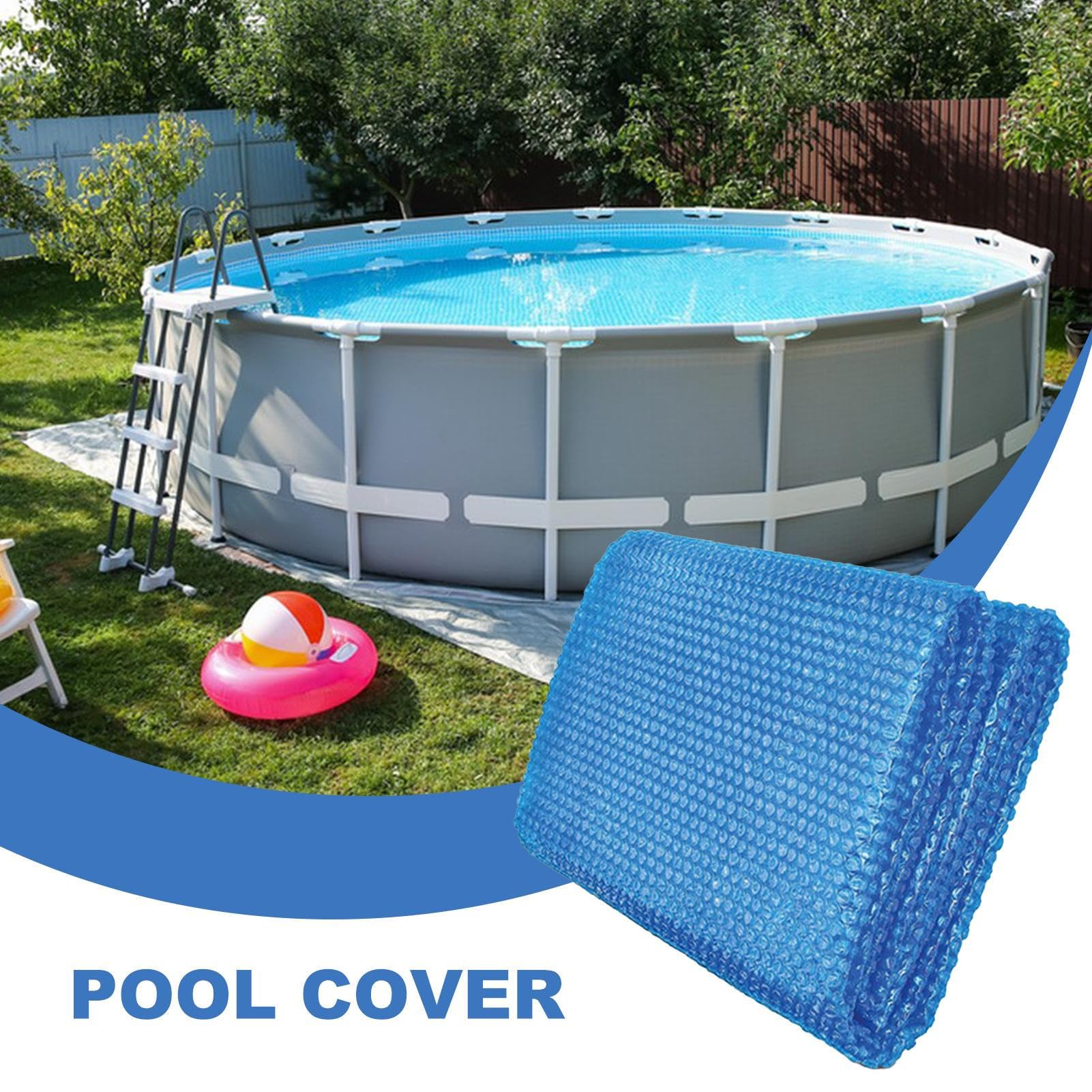 Cubierta Solar para Piscinas Manta de Burbujas con Protección UV | Lámina Térmica para Cubierta de Piscina para Jardín Exterior, , Patio, Granja, Césped, Playa, Spa, Invierno, Verano