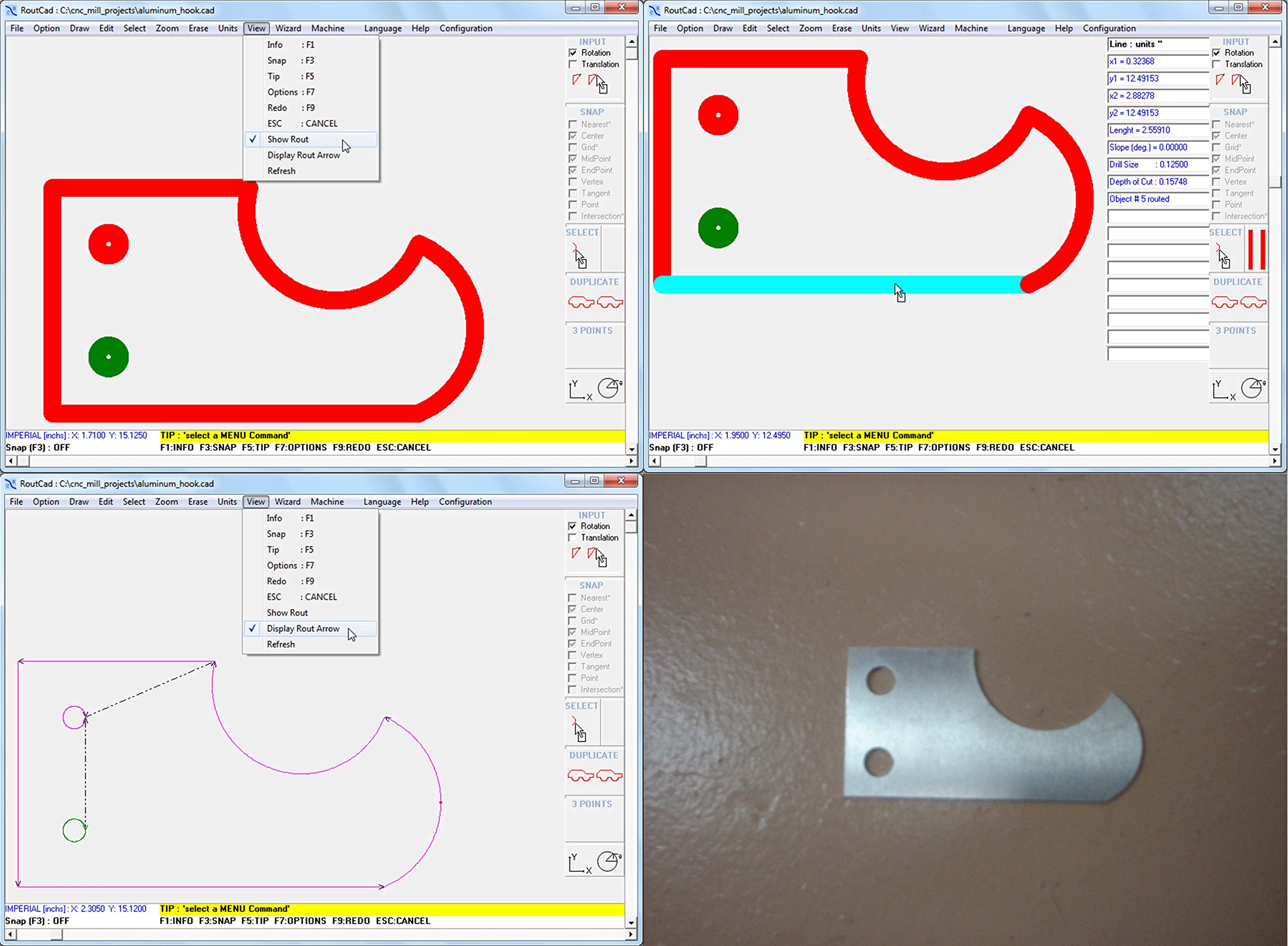 CAD CAM CNC 3018 3020 1610 Mill Software plus tutorial videos RoutCad Standard. Three easy steps all in one integrated program: 1-design, 2-define machine sequence, 3-drive cnc.